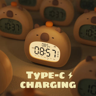Capybara Bedside LED Digital Alarm Clock Yellow Electrical by The Kawaii Shoppu | The Kawaii Shoppu