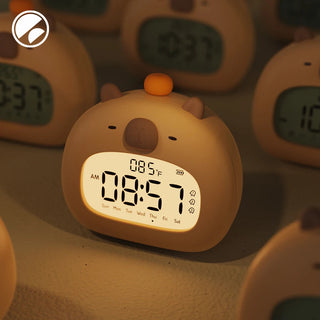 Capybara Bedside LED Digital Alarm Clock Yellow Electrical by The Kawaii Shoppu | The Kawaii Shoppu