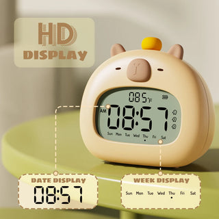 Capybara Bedside LED Digital Alarm Clock Yellow Electrical by The Kawaii Shoppu | The Kawaii Shoppu
