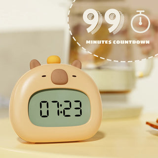 Capybara Bedside LED Digital Alarm Clock Yellow Electrical by The Kawaii Shoppu | The Kawaii Shoppu
