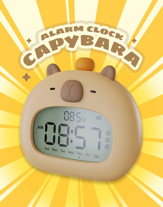Capybara Bedside LED Digital Alarm Clock Yellow Electrical by The Kawaii Shoppu | The Kawaii Shoppu