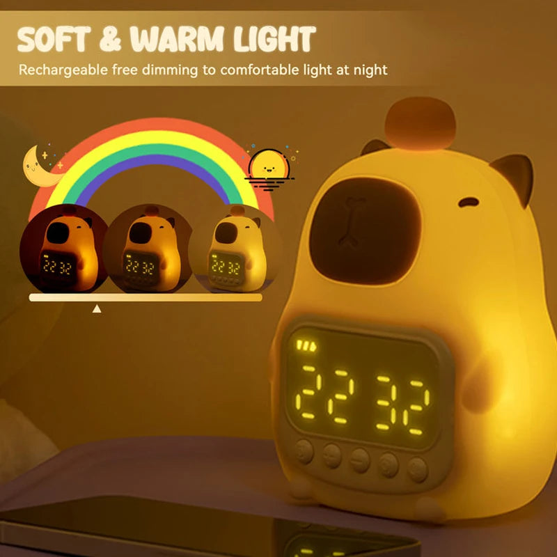 Capybara Night Light Alarm Clock Capybara Night Light Electrical by The Kawaii Shoppu | The Kawaii Shoppu