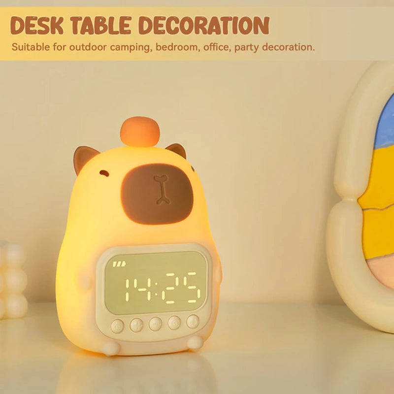 Capybara Night Light Alarm Clock Capybara Night Light Electrical by The Kawaii Shoppu | The Kawaii Shoppu