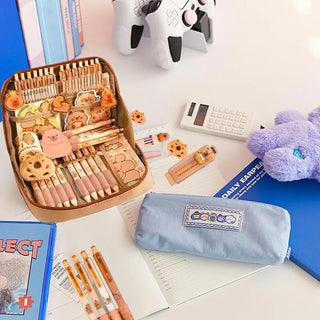 Capybara Stationery Set – Multi-Layer Storage Pencil Case with Accessories