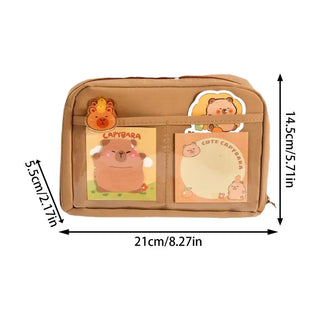 Capybara Stationery Set – Multi-Layer Storage Pencil Case with Accessories