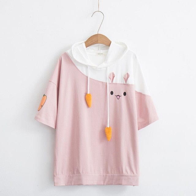 Carrot Bun Bun Kawaii Hoody Tee Pink L Fashion The Kawaii Shoppu