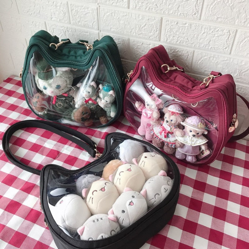 Cat Face Transparent Ita Bag Bag by The Kawaii Shoppu | The Kawaii Shoppu