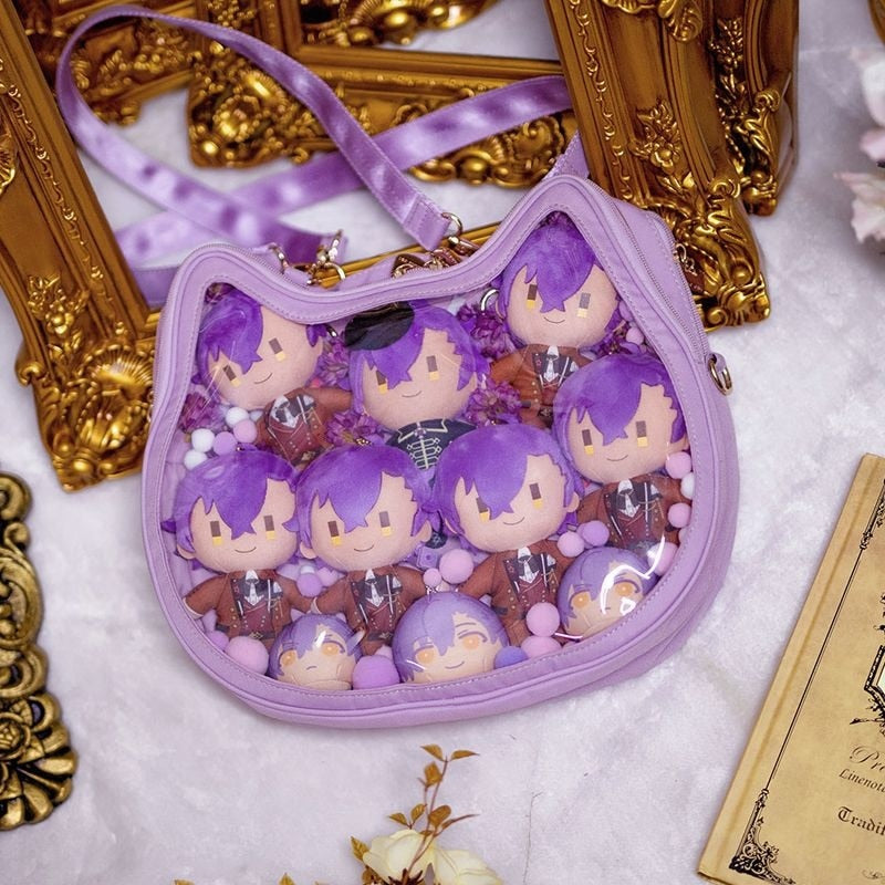 Cat Face Transparent Ita Bag Bag by The Kawaii Shoppu | The Kawaii Shoppu