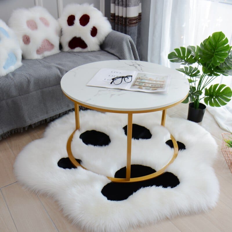 Cat Paw Fluffy Carpet Rug null The Kawaii Shoppu