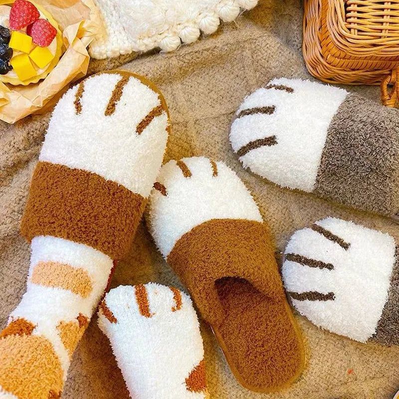 Cat Paw House Shoe Fluffy Slippers Clothing and Accessories by The Kawaii Shoppu | The Kawaii Shoppu