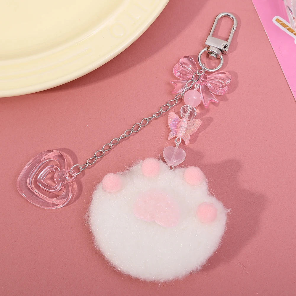 Cat Paw Plush Aesthetic Keychain 1 PC Cat Paw Keychain Accessories by The Kawaii Shoppu | The Kawaii Shoppu