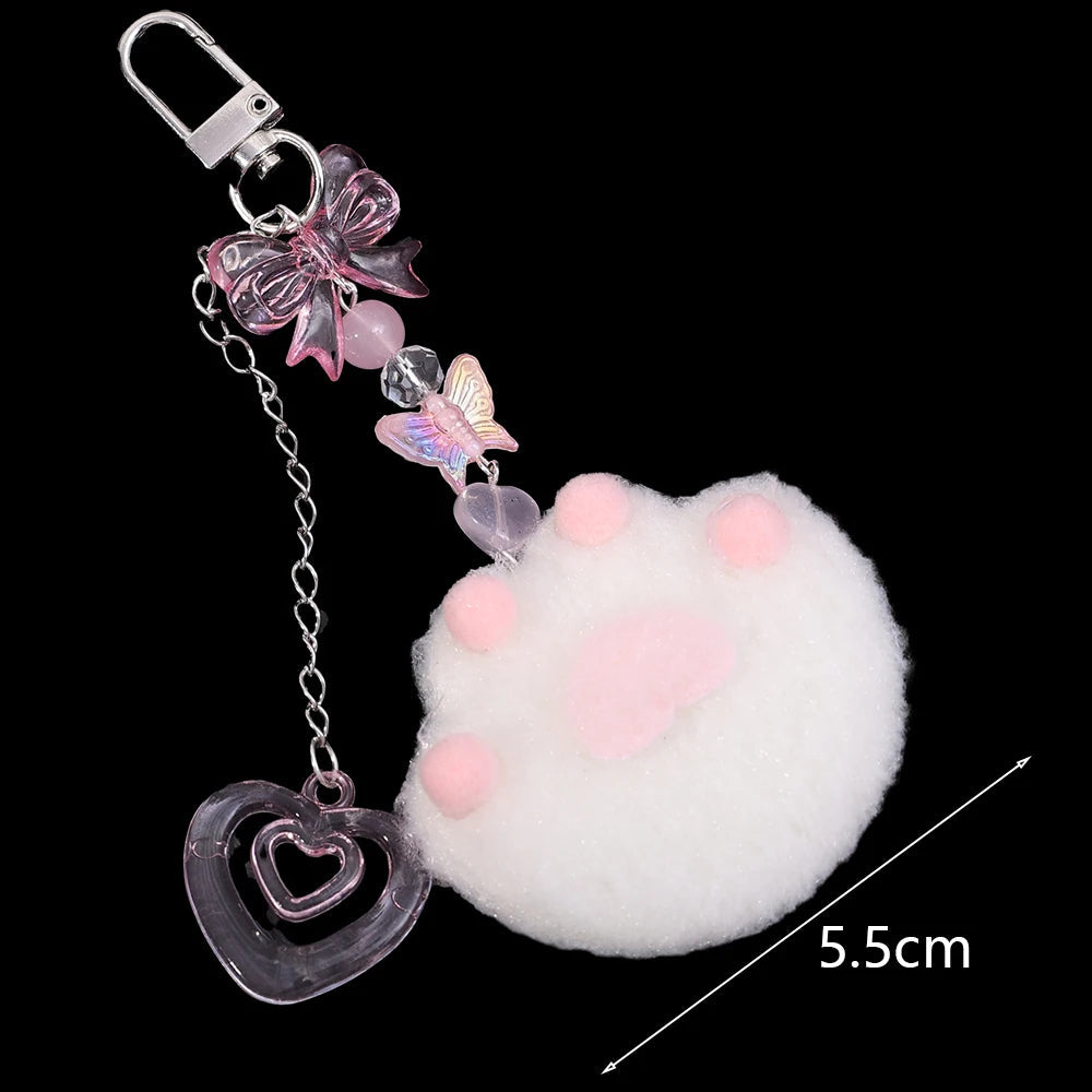 Cat Paw Plush Aesthetic Keychain 1 PC Cat Paw Keychain Accessories by The Kawaii Shoppu | The Kawaii Shoppu