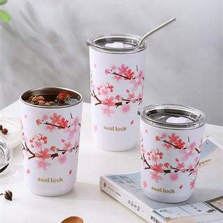 Cherry Blossom Stainless Steel Thermal Mug