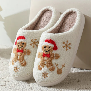 Christmas Plush Slippers – Warm Winter Indoor Home Shoes