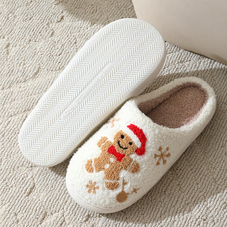 Christmas Plush Slippers – Warm Winter Indoor Home Shoes