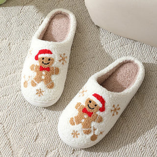 Christmas Plush Slippers – Warm Winter Indoor Home Shoes