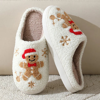 Christmas Plush Slippers – Warm Winter Indoor Home Shoes