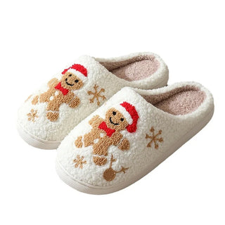 Christmas Plush Slippers – Warm Winter Indoor Home Shoes