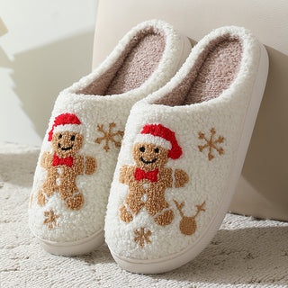 Christmas Plush Slippers – Warm Winter Indoor Home Shoes