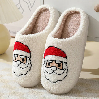 Christmas Women Slippers Cute Gingerbread Winter Warm Slides Couple Houseshoes Men Bedroom Flat Soft Sole Home Shoes for Gift