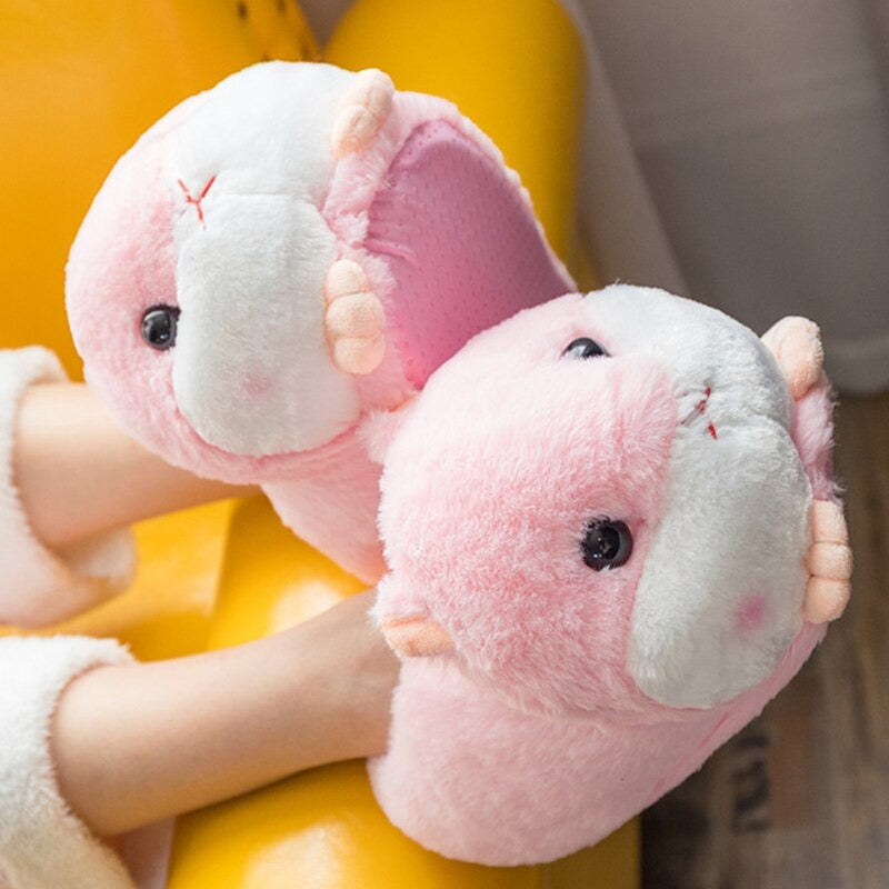 Chubby Hamster Plush Slippers One size(230-260mm) Shoes by The Kawaii Shoppu | The Kawaii Shoppu