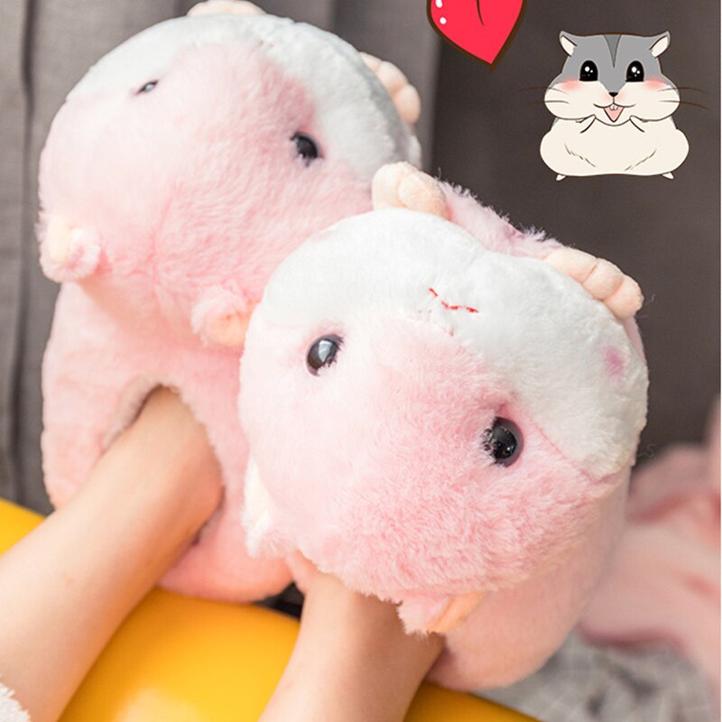 Chubby Hamster Plush Slippers One size(230-260mm) Shoes by The Kawaii Shoppu | The Kawaii Shoppu