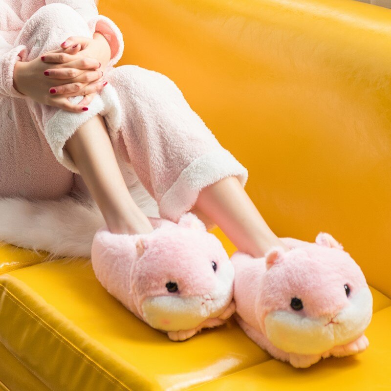 Chubby Hamster Plush Slippers One size(230-260mm) Shoes by The Kawaii Shoppu | The Kawaii Shoppu