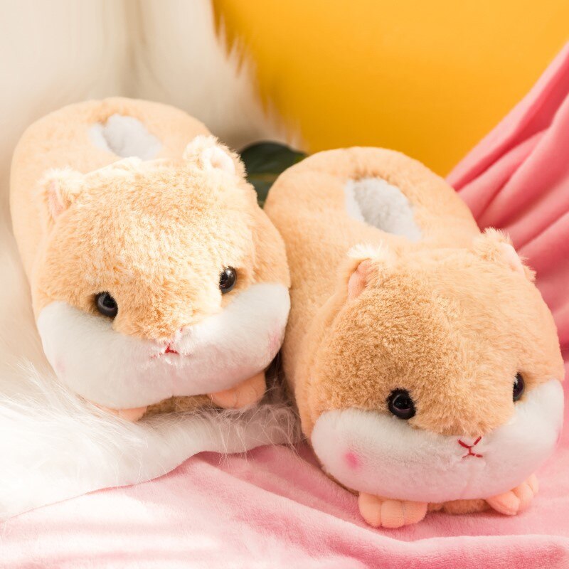 Chubby Hamster Plush Slippers One size(230-260mm) Shoes by The Kawaii Shoppu | The Kawaii Shoppu