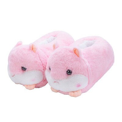 Chubby Hamster Plush Slippers Pink One size(230-260mm) Shoes by The Kawaii Shoppu | The Kawaii Shoppu