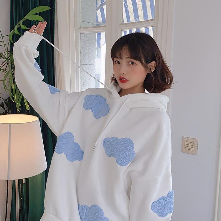 Cloudy Sky Hoodie Clothing and Accessories The Kawaii Shoppu