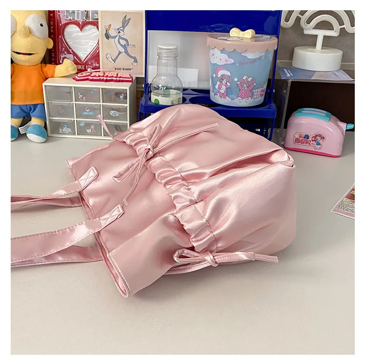 Cottage Core Elegant Bow Totebag 40X10X25cm by The Kawaii Shoppu | The Kawaii Shoppu
