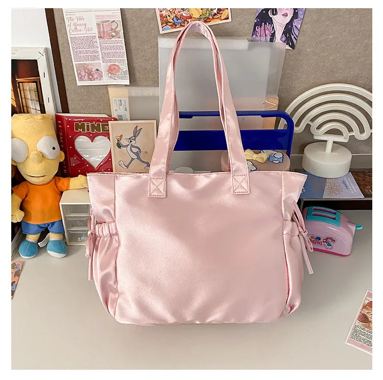 Cottage Core Elegant Bow Totebag 40X10X25cm by The Kawaii Shoppu | The Kawaii Shoppu