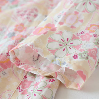 Cotton Cherry Blossom Kimono Robe – Women’s Lightweight Summer Nightgown