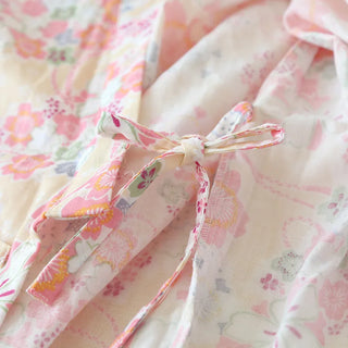 Cotton Cherry Blossom Kimono Robe – Women’s Lightweight Summer Nightgown