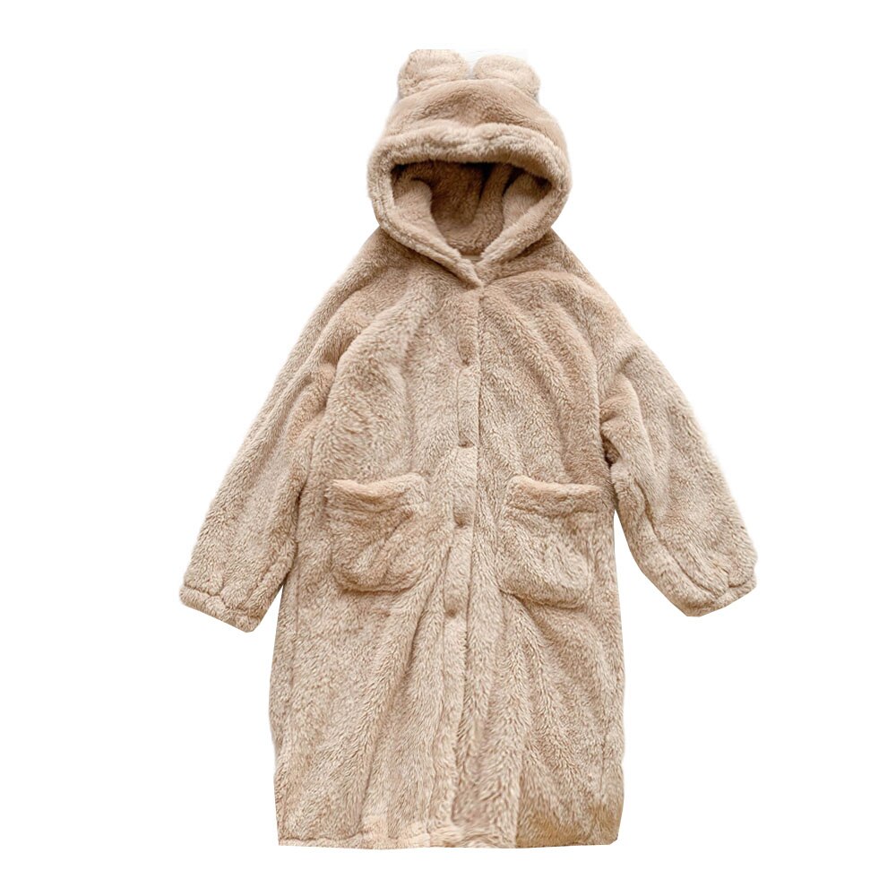 Cozy Kawaii Bear Fluffy Plush Hoodie Coat Brown M Clothing and Accessories by The Kawaii Shoppu | The Kawaii Shoppu