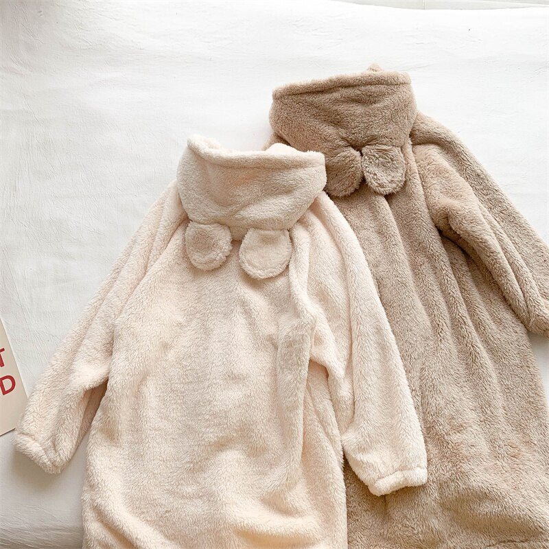 Cozy Kawaii Bear Fluffy Plush Hoodie Coat Clothing and Accessories by The Kawaii Shoppu | The Kawaii Shoppu