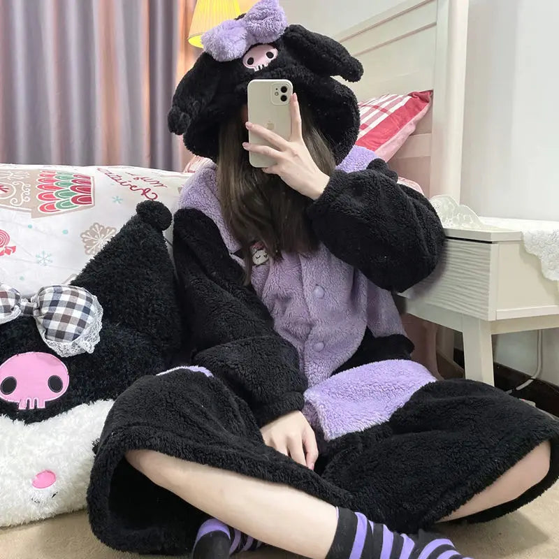 Cozy Winter Fluffy Cosplay Snuddie House Robe – The Kawaii Shoppu