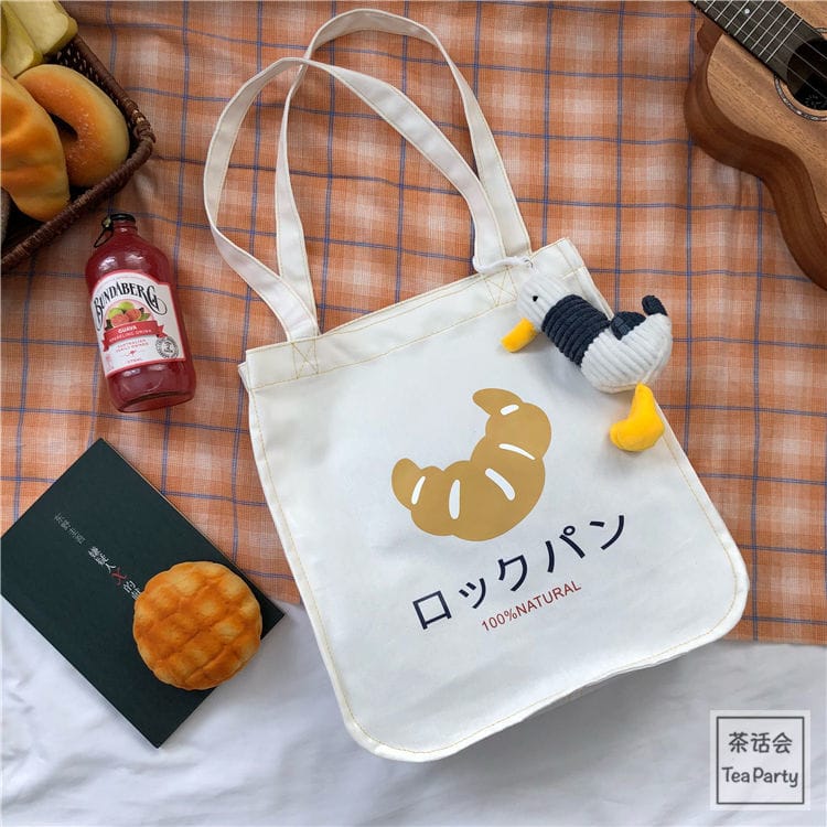 Croissant Tote Shopping Bag Bags The Kawaii Shoppu