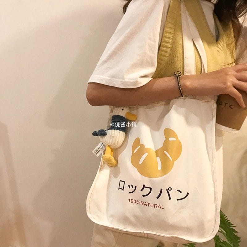 Croissant Tote Shopping Bag Bags The Kawaii Shoppu