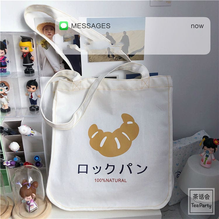 Croissant Tote Shopping Bag Bags The Kawaii Shoppu