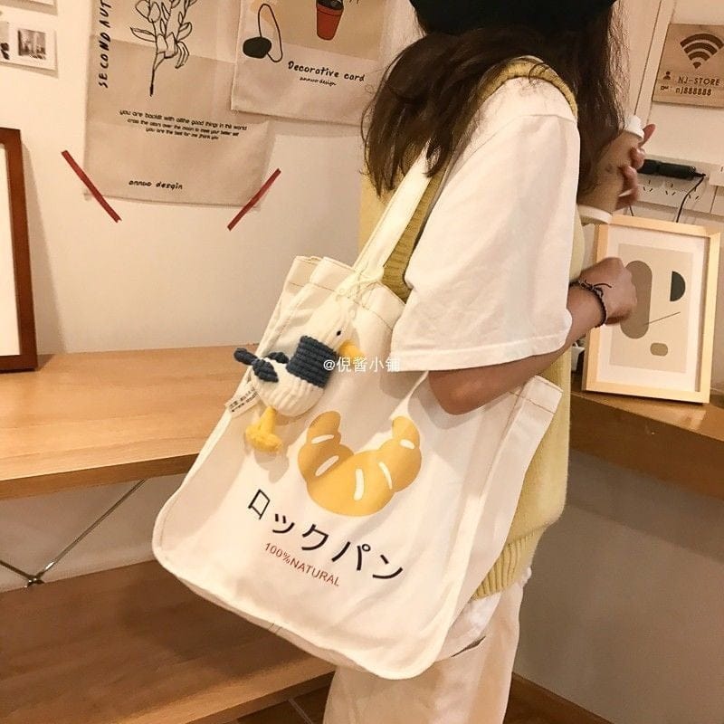 Croissant Tote Shopping Bag Bags The Kawaii Shoppu