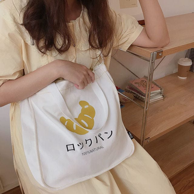 Croissant Tote Shopping Bag Tote Bags The Kawaii Shoppu