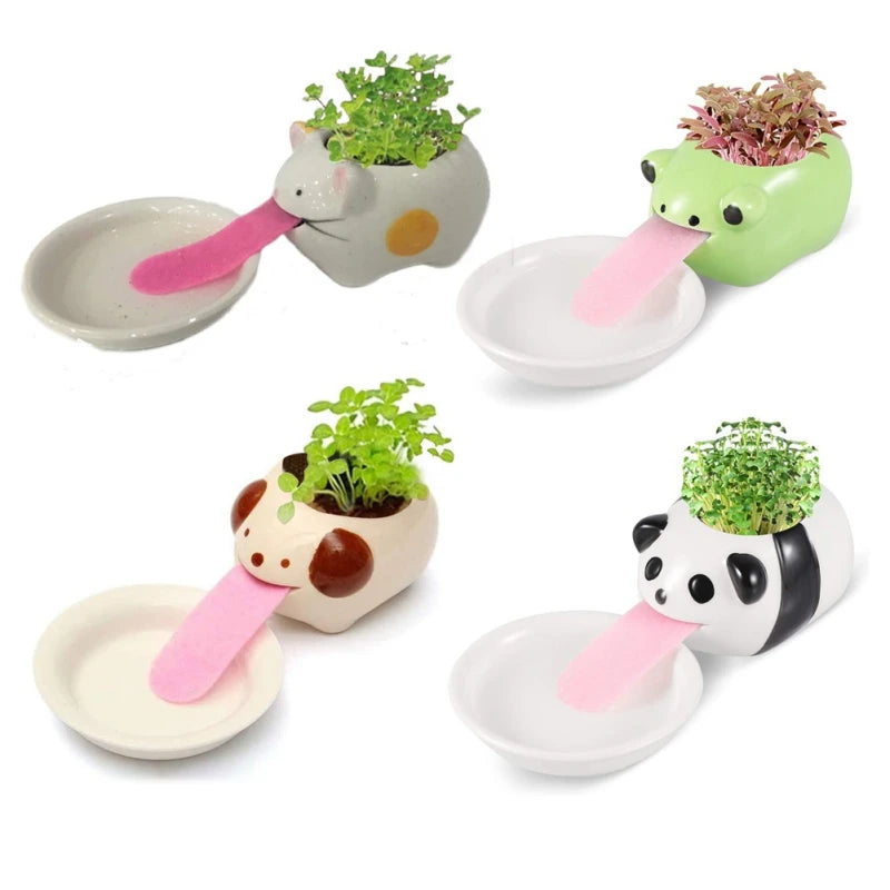 Cute Animal Drinking Ceramic Plant pot Home & Garden by The Kawaii Shoppu | The Kawaii Shoppu