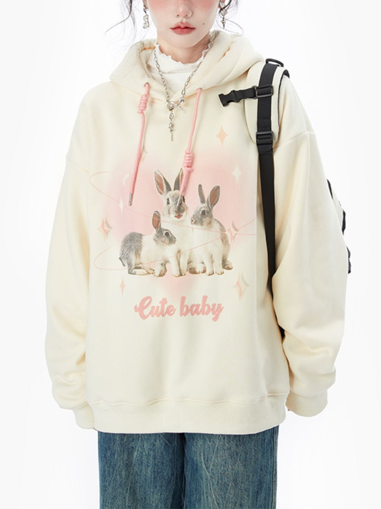 Cute Baby Bunny Kawaii Hoodie Clothing and Accessories by The Kawaii Shoppu | The Kawaii Shoppu