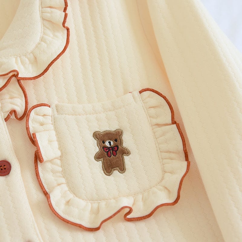 Cute Bear Spring Collar Korean Style House Clothes Clothing and Accessories The Kawaii Shoppu