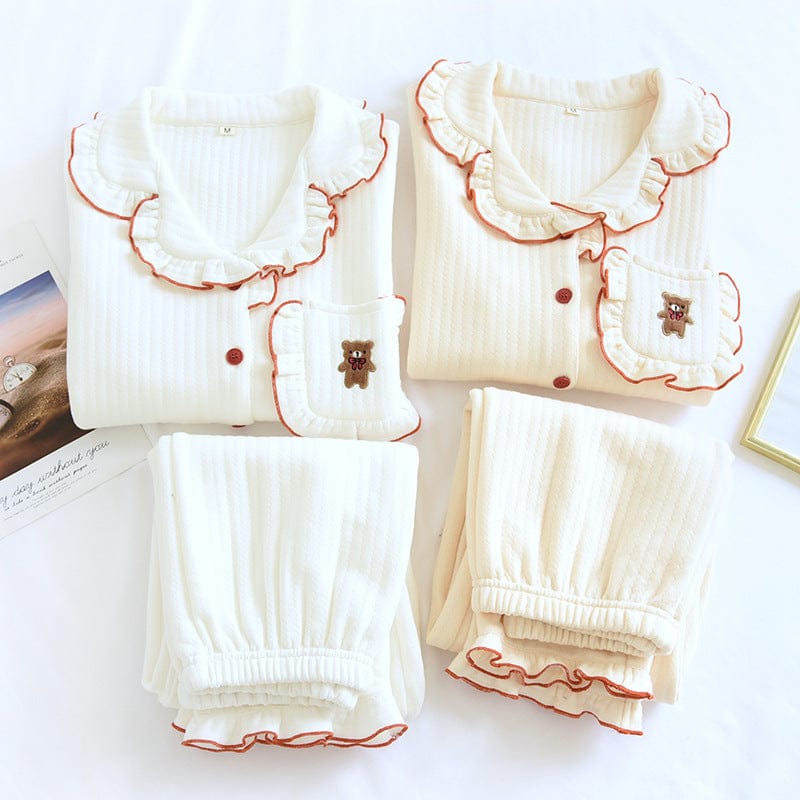 Cute Bear Spring Collar Korean Style House Clothes Clothing and Accessories The Kawaii Shoppu