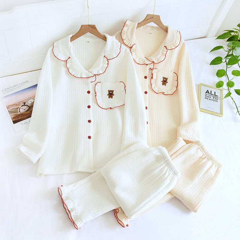 Cute Bear Spring Collar Korean Style House Clothes Clothing and Accessories The Kawaii Shoppu