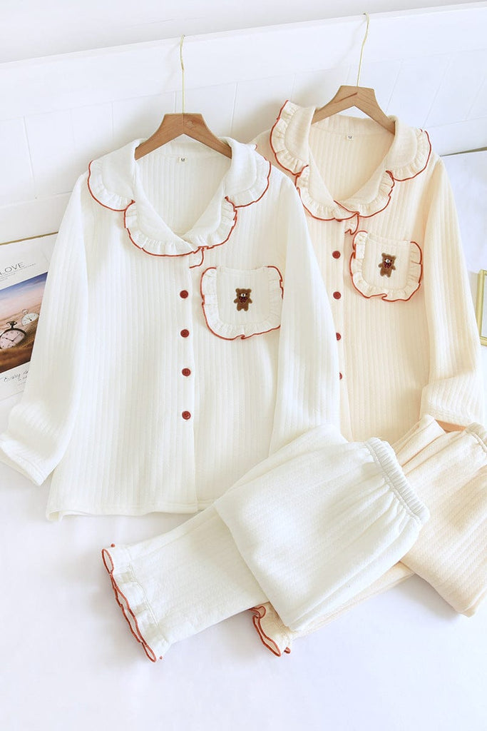 Cute Bear Spring Collar Korean Style House Clothes Clothing and Accessories The Kawaii Shoppu