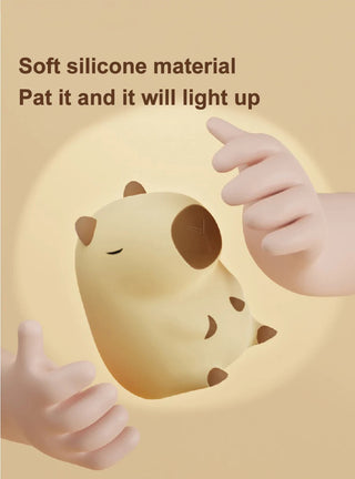Cute Cartoon Capybara Silicone USB Rechargeable LED Night Light Blue Light by The Kawaii Shoppu | The Kawaii Shoppu