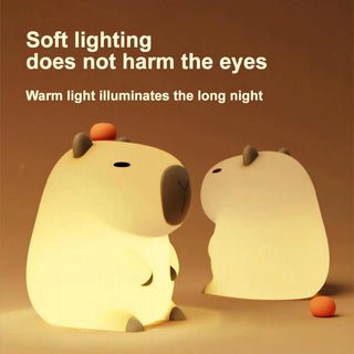 Cute Cartoon Capybara Silicone USB Rechargeable LED Night Light Blue Light by The Kawaii Shoppu | The Kawaii Shoppu